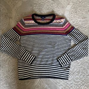 Gap black and white striped colorful sweater
